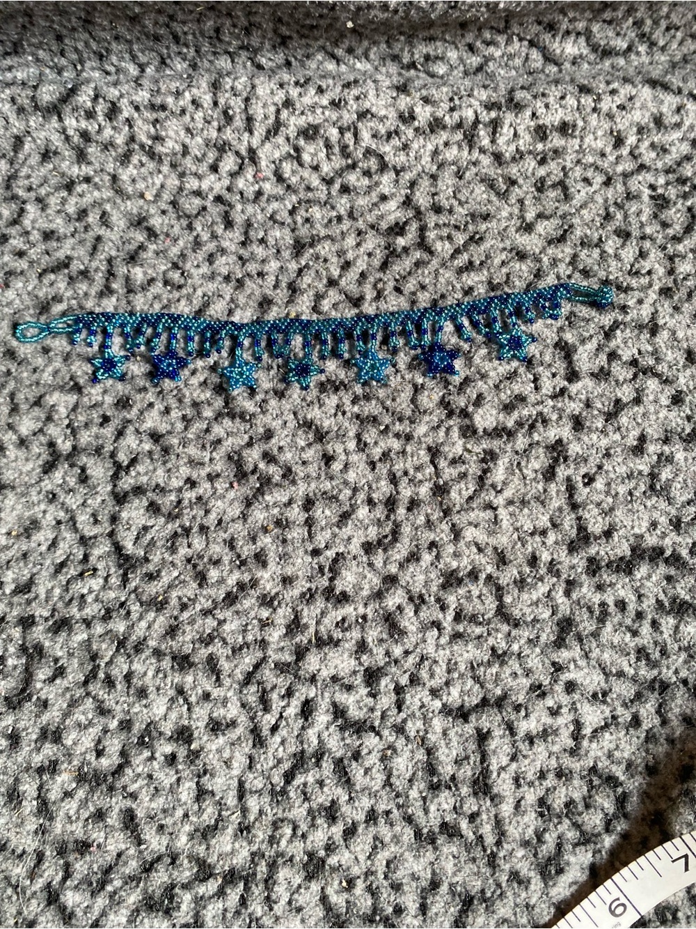Blue Star Charm Beaded Anklet